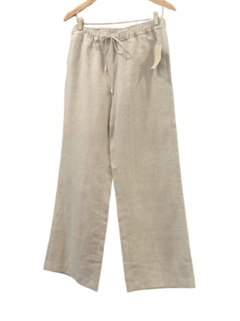 MICHAEL KORS~WIDE LEG HIGH RISE STRETCH WAIST 100% LINEN WOMENS PANTS NWT Sz 6